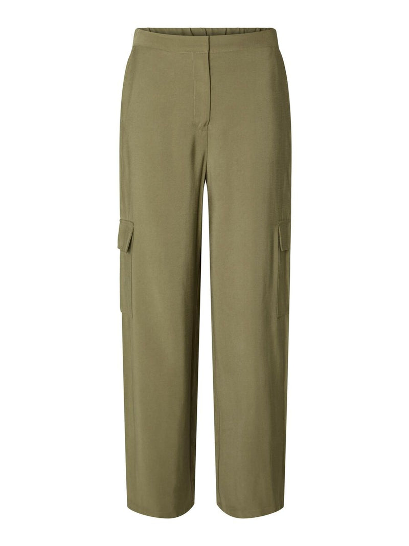 Selected Femme Emberly Tapered Cargo Trousers - Dusky Green