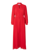 Selected Femme Darcie Pleated Maxi Dress - Ski Patrol Red