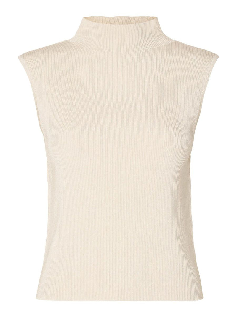 Selected Femme Caro Sleeveless Knitted Top - Birch