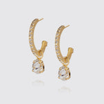 Caroline Svedbom Tracy Loop Earrings Gold - Crystal
