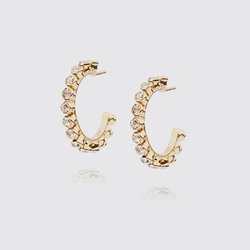 Caroline Svedbom Siri Loop Earrings Gold - Crystal