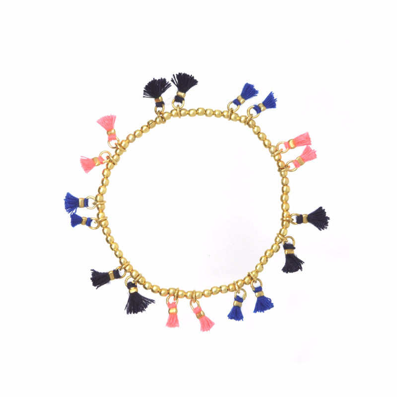 Ashiana London Florida Mini Tassel Bracelet - Navy