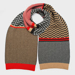 Green Thomas Pixel Blanket Scarf - Camel Poppy