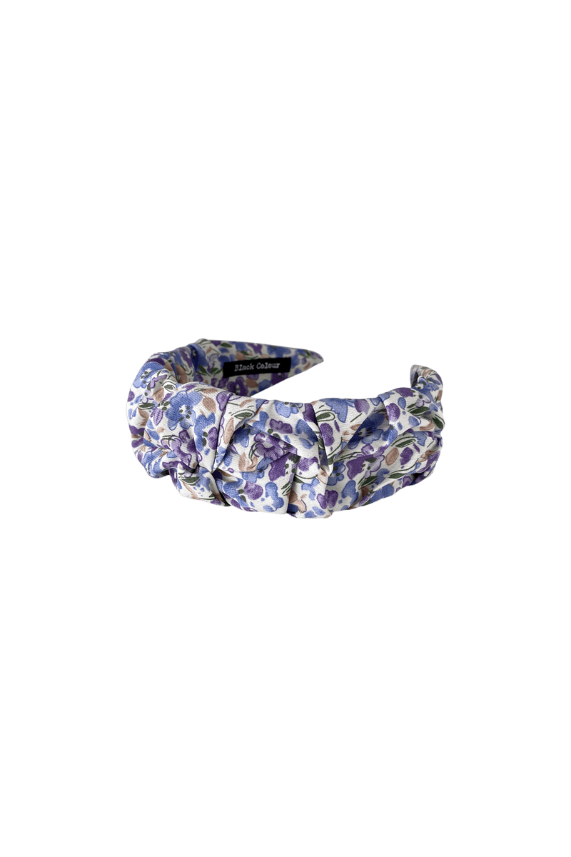 Black Colour Signe Drape Flower Hair Band - Lilac