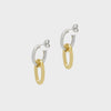 The Hoop Station Interlinking 2-Tone Drop Earrings - Gold/Silver