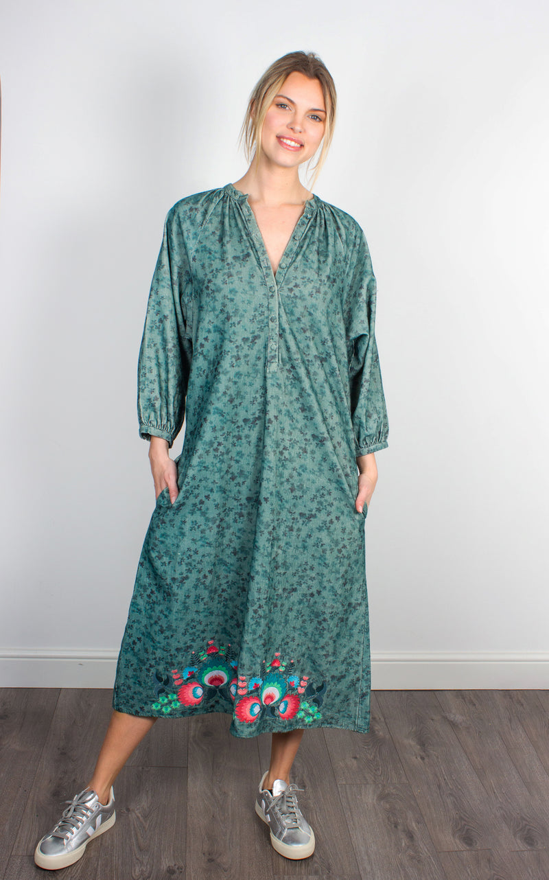 Primrose Park Zion Needle Cord Dress - Teal
