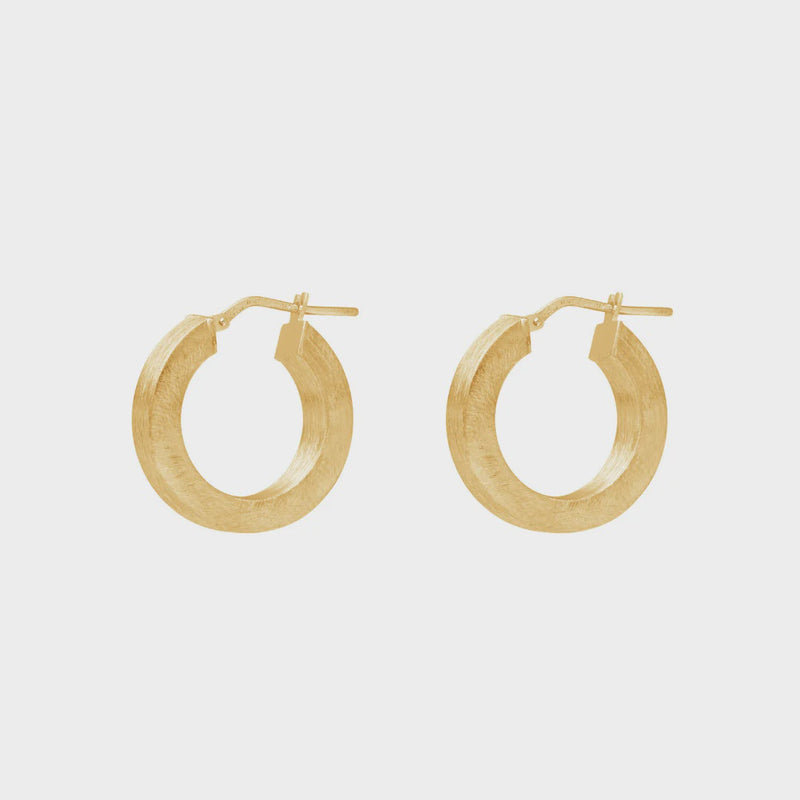 The Hoop Station Matte Squared Edge Hoops - Gold