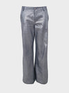 Black Colour Allure Box Glitter Pant - Silver