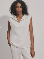 Varley Magnolia Half Zip Tank - Ivory Marl