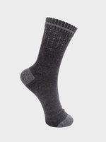 Black Colour Glaze Wool Mix Sock - Grey/Silver