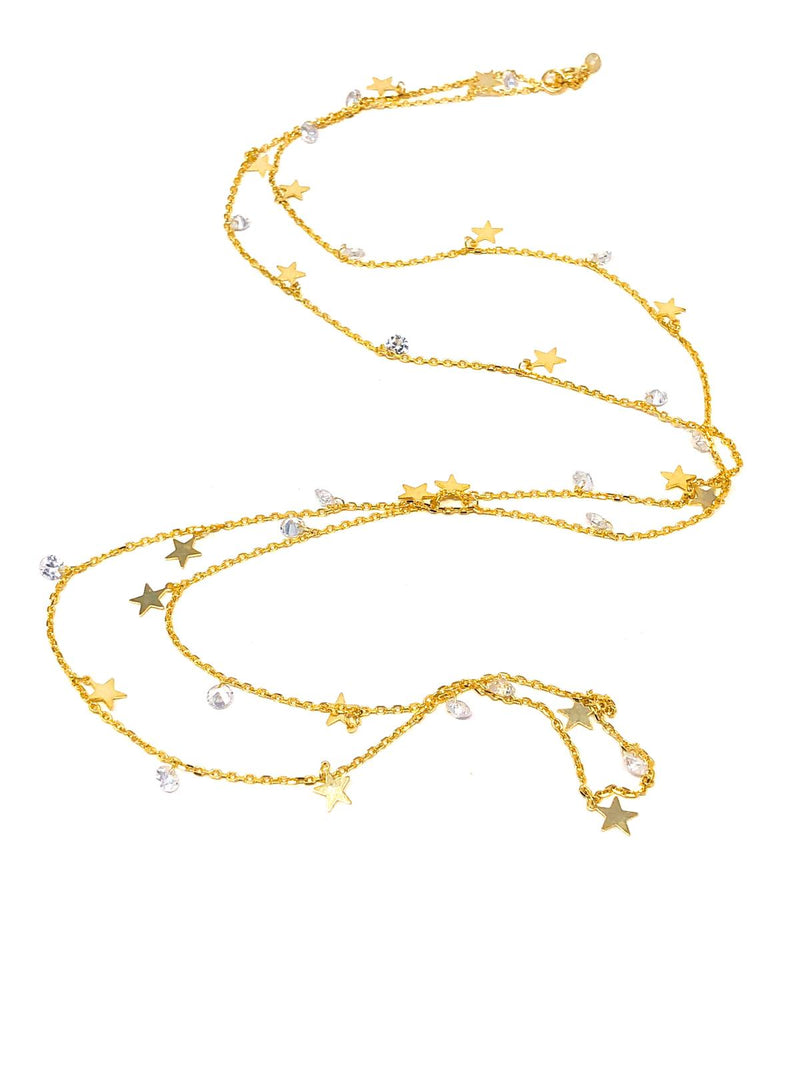 Icandi Rocks Star Long Necklace - Gold