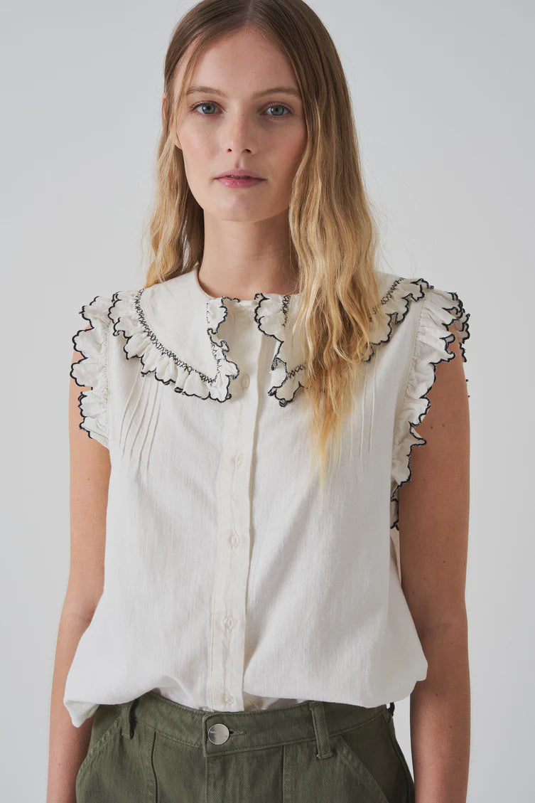 Seventy + Mochi Phoebe Blouse - White Denim