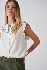 Seventy + Mochi Phoebe Blouse - White Denim