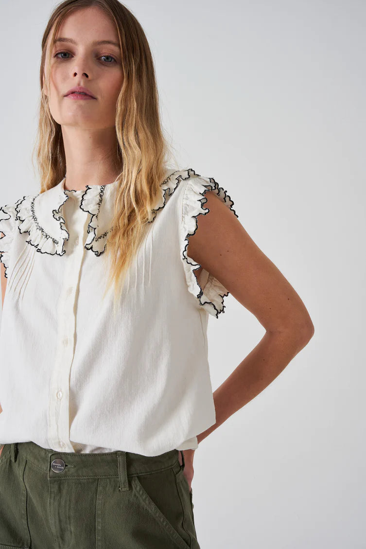 Seventy + Mochi Phoebe Blouse - White Denim