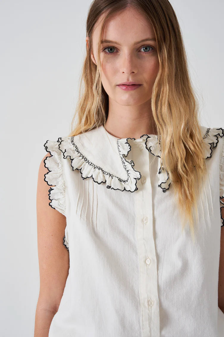 Seventy + Mochi Phoebe Blouse - White Denim