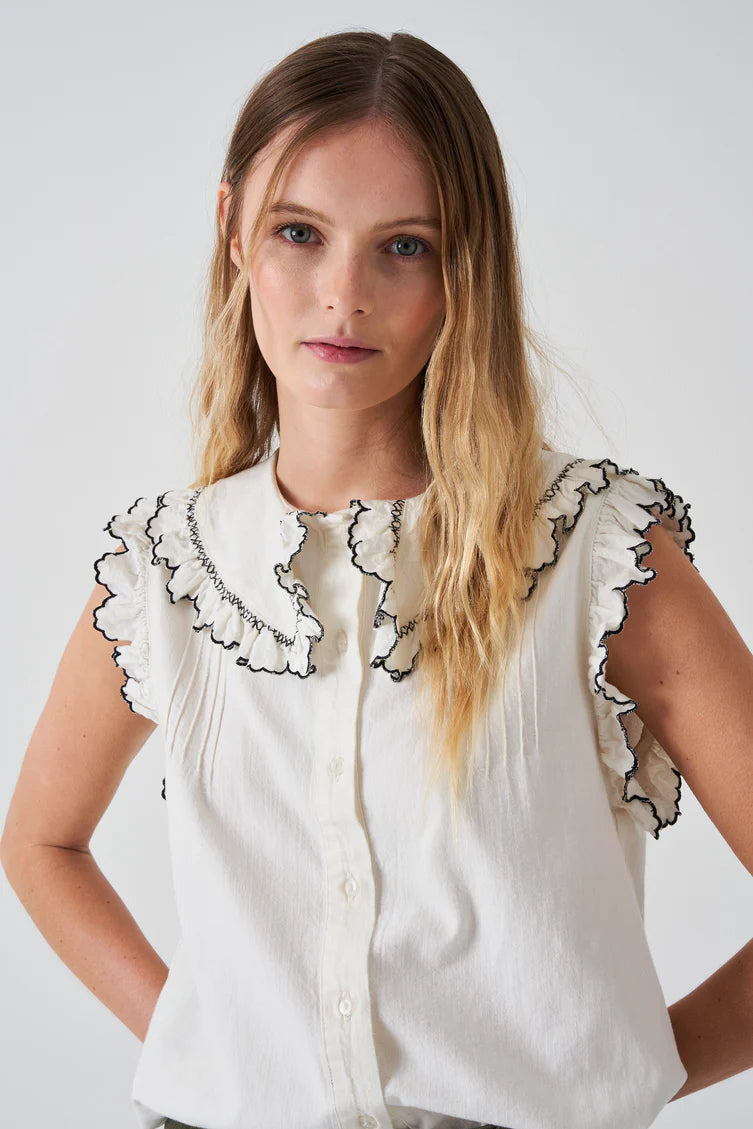 Seventy + Mochi Phoebe Blouse - White Denim