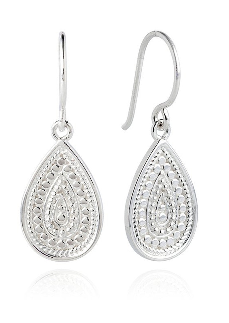 Anna Beck Dotted Tear Drop Earrings - Silver
