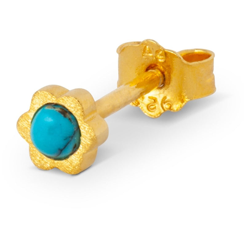 LULU Copenhagen BLOMST Earring - Gold Turquoise