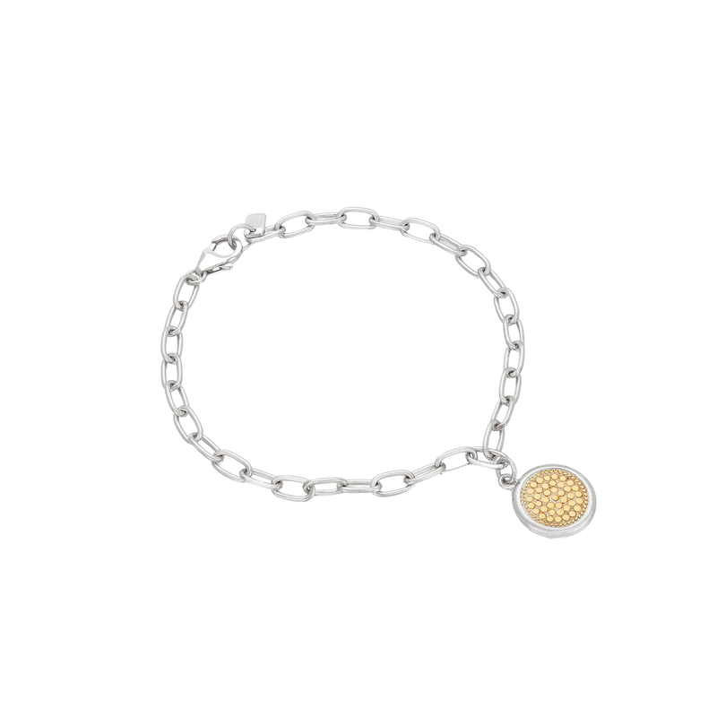 Anna Beck Classic Smooth Rim Charm Bracelet - Gold & Silver