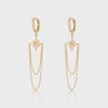 Scream Pretty Chain Drop Hoop Earrings - Gold Plated