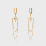 Scream Pretty Chain Drop Hoop Earrings - Gold Plated