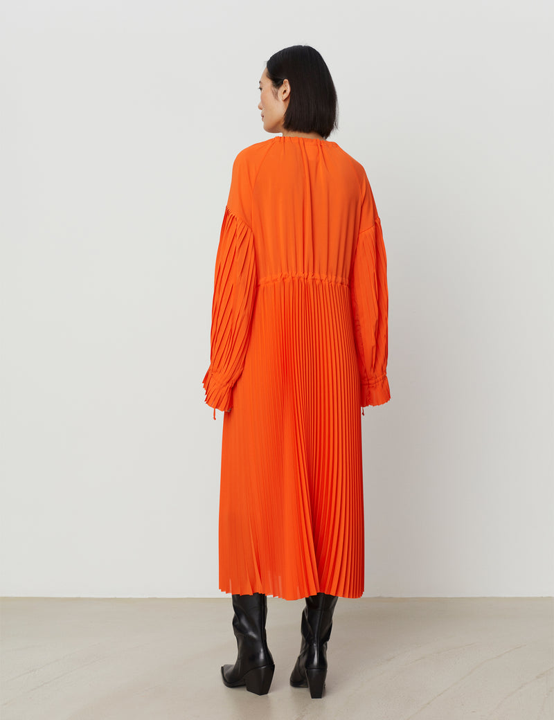 DAY Birger et Mikkelson Leighton Solid Plissé Dress - Flame