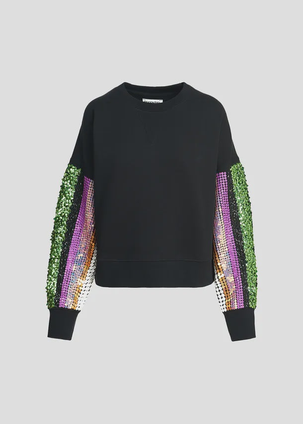 Essentiel Antwerp Equins Sweater With Sequins - Black Multicolour