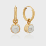 Anna Beck Pearl Charm Earrings - Gold