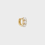 Carré Gold Plated Hoop Earring 1cm With Prasiolite (Single)