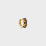 Carré Gold Plated Hoop Earring 1cm - Smokey Quartz (Single)