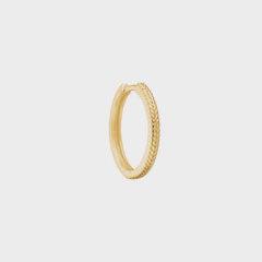 Carré Gold Plated Hoop Earring 2cm - Fishbone (Single)