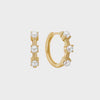 Carré Gold Plated Hoop Earrings with Pearl (Pair)