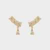 Carré Gold Plated Ear Studs With Champagne Quartz (Pair)