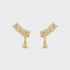 Carré Gold Plated Ear Studs With Champagne Quartz (Pair)