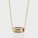 Scream Pretty Love is All Around Necklace (Black) - Gold Plated - Standard Chain Length