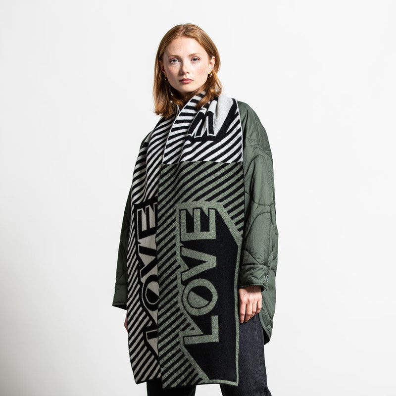 Green Thomas Love Blanket Scarf - Mono Mix