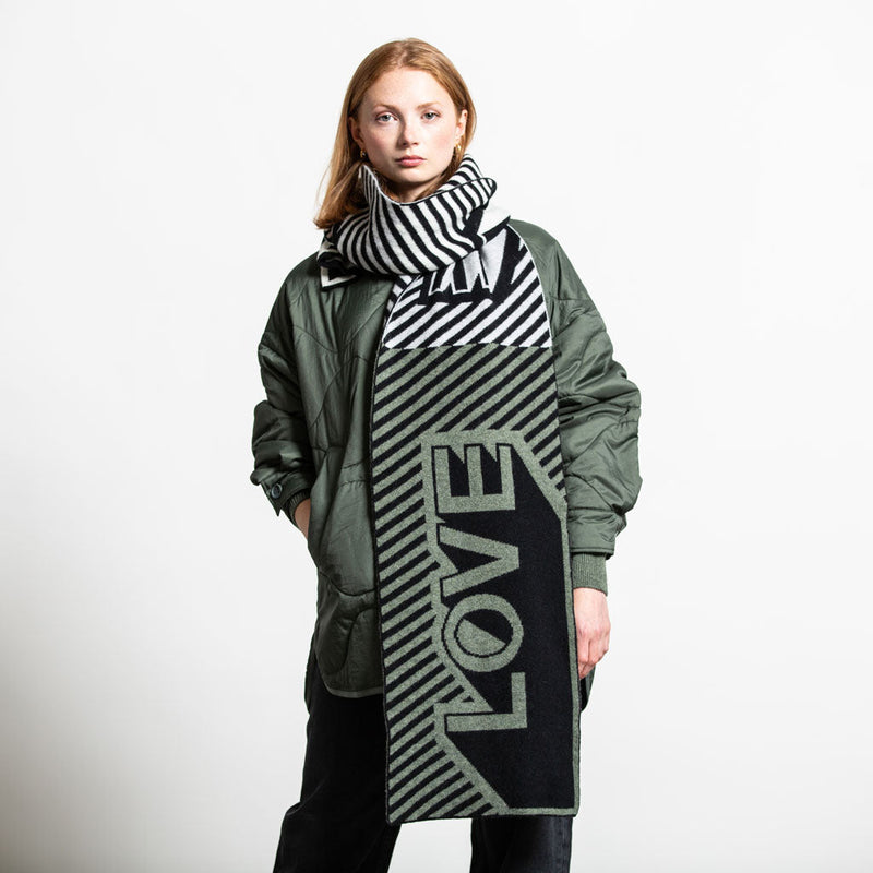Green Thomas Love Blanket Scarf - Mono Mix