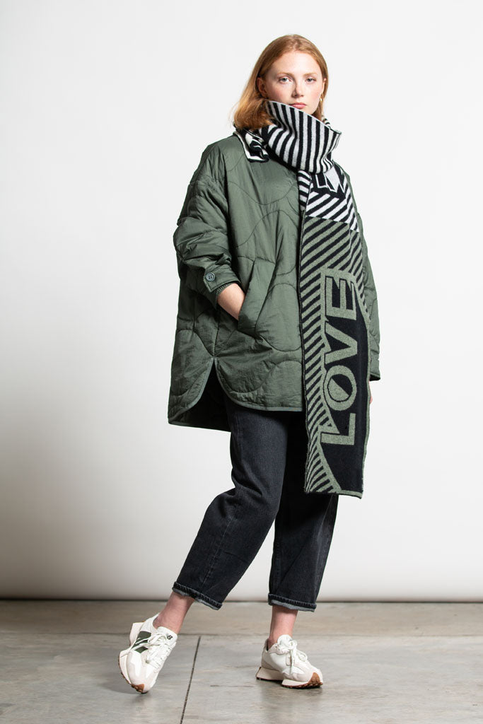 Green Thomas Love Blanket Scarf - Mono Mix