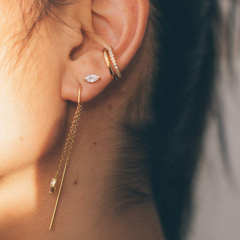 Scream Pretty Crystal Droplet Stud Earrings - Gold