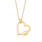 Scream Pretty Heart Carabiner Charm Collector Necklace - Silver Standard Length Chain