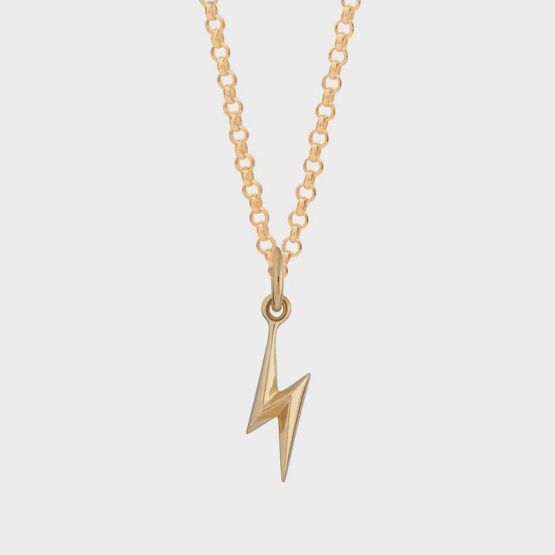 Scream Pretty Lightning Bolt Necklace - Gold Plated - Standard Chain Length