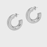 The Hoop Station Chunky Shiny Large Hoops - Silver