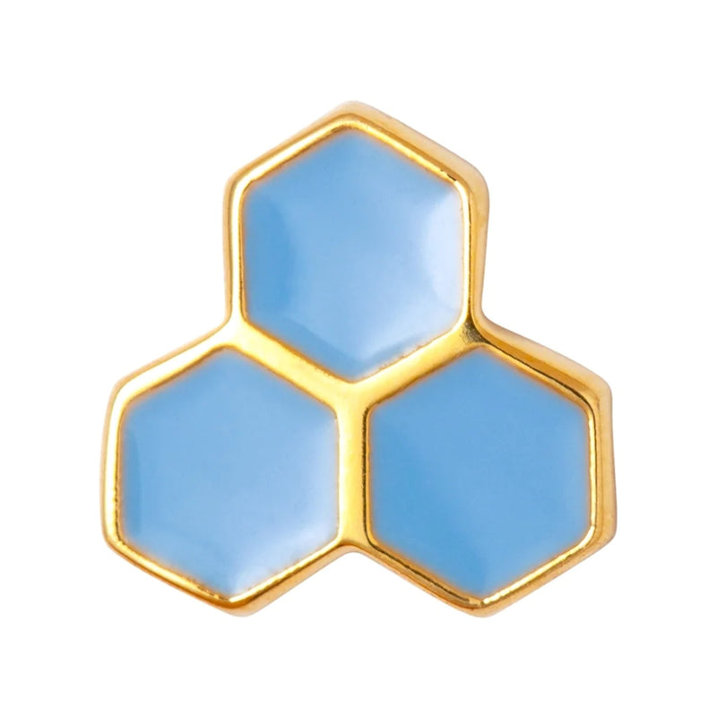 LULU Copenhagen Large Honey Light Blue Earring - Gold Plated