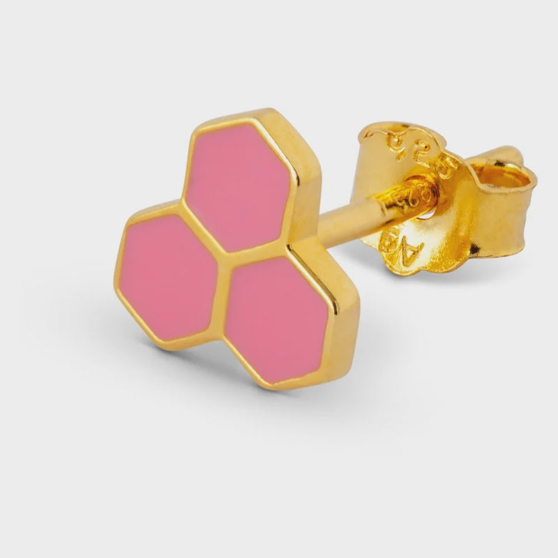 LULU Copenhagen Large Honey Rose Earring - Gold Plated