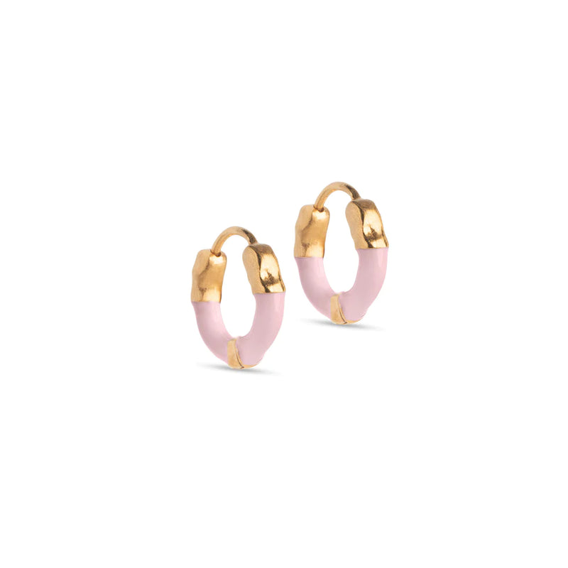 Enamel Copenhagen Lina Small  Hoops - Light Pink