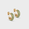 Enamel Copenhagen Mini Sparkling Luna Hoops - Green CZ