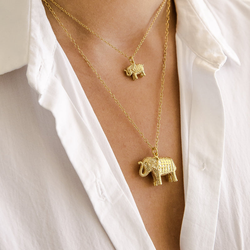 Anna Beck Small Elephant Charm Charity Necklace - Gold