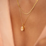 Caroline Svedbom Mini Drop Necklace Gold - Ivory Cream Delite