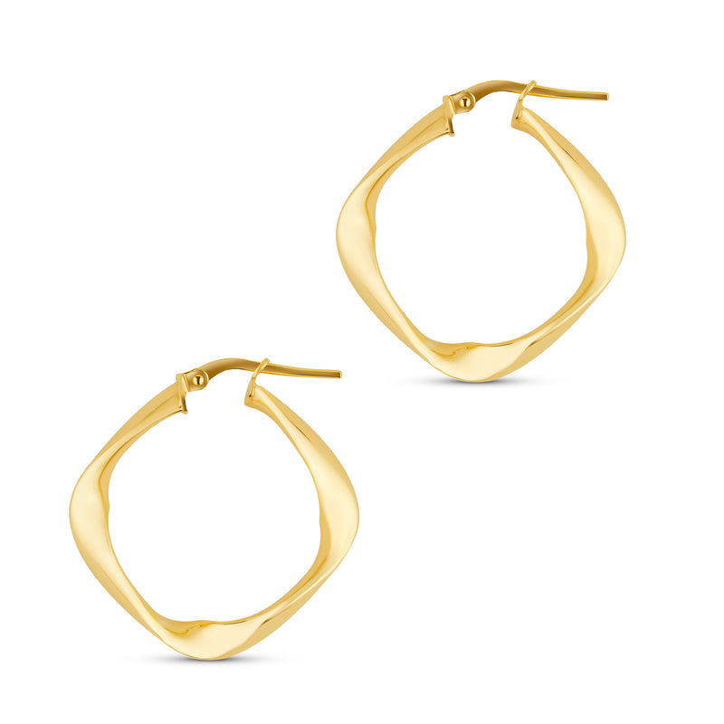 The Hoop Station Square Tiny Small Hoops - Gold