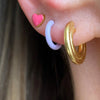 LULU Copenhagen Love U Pink Enamel Earring - Gold Plated